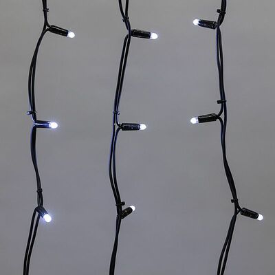 NEON-NIGHT 255-315 Гирлянда светодиодная Бахрома (Айсикл) 5х0,7м 152 LED БЕЛЫЙ черный каучук 2,3мм IP67 постоянное свечение 230В нужен блок 315-000 NEON-NIGHT