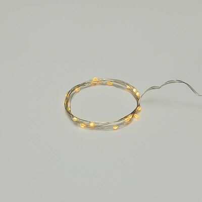 NEON-NIGHT 302-006 Гирлянда светодиодная Роса с крупными каплями 2м, 20LED, ТЕПЛЫЙ БЕЛЫЙ, IP20, 2хCR2032 в комплекте NEON-NIGHT