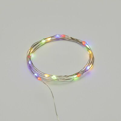 NEON-NIGHT 302-009 Гирлянда светодиодная Роса с крупными каплями 2м, 20LED, МУЛЬТИКОЛОР, IP20, тонкий батарейный блок, 2хCR2032 в комплекте NEON-NIGHT