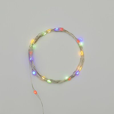 NEON-NIGHT 302-009 Гирлянда светодиодная Роса с крупными каплями 2м, 20LED, МУЛЬТИКОЛОР, IP20, тонкий батарейный блок, 2хCR2032 в комплекте NEON-NIGHT