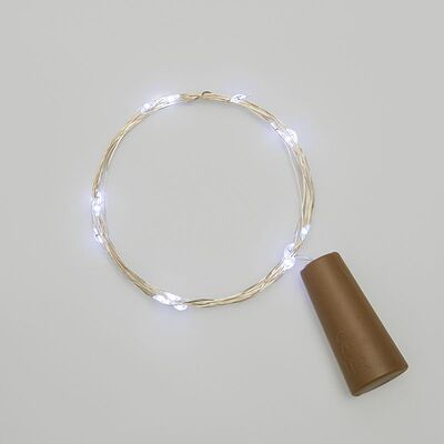 NEON-NIGHT 302-025 Гирлянда светодиодная Роса с пробкой 2м, 20LED, БЕЛЫЙ, IP20, 3хLR44 в комплекте NEON-NIGHT