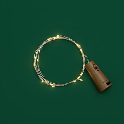 NEON-NIGHT 302-026 Гирлянда светодиодная Роса с пробкой 2м, 20LED, ТЕПЛЫЙ БЕЛЫЙ, IP20, 3хLR44 в комплекте NEON-NIGHT
