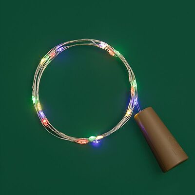 NEON-NIGHT 302-029 Гирлянда светодиодная Роса с пробкой 2м, 20LED,МУЛЬТИКОЛОР, IP20, 3хLR44 в комплекте NEON-NIGHT