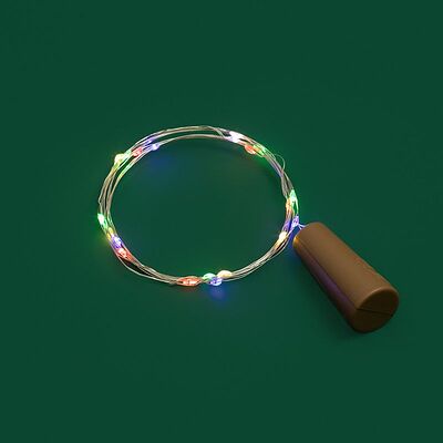 NEON-NIGHT 302-029 Гирлянда светодиодная Роса с пробкой 2м, 20LED,МУЛЬТИКОЛОР, IP20, 3хLR44 в комплекте NEON-NIGHT