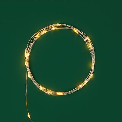 NEON-NIGHT 303-001 Гирлянда светодиодная Роса 2м, 20LED, ЖЕЛТЫЙ, IP20, тонкий батарейный блок, 2хCR2032 в комплекте NEON-NIGHT