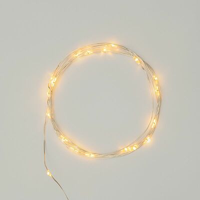 NEON-NIGHT 303-001 Гирлянда светодиодная Роса 2м, 20LED, ЖЕЛТЫЙ, IP20, тонкий батарейный блок, 2хCR2032 в комплекте NEON-NIGHT