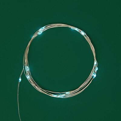 NEON-NIGHT 303-004 Гирлянда светодиодная Роса 2м, 20LED, БИРЮЗОВЫЙ, IP20, тонкий батарейный блок, 2хCR2032 в комплекте NEON-NIGHT