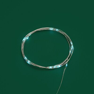 NEON-NIGHT 303-004 Гирлянда светодиодная Роса 2м, 20LED, БИРЮЗОВЫЙ, IP20, тонкий батарейный блок, 2хCR2032 в комплекте NEON-NIGHT