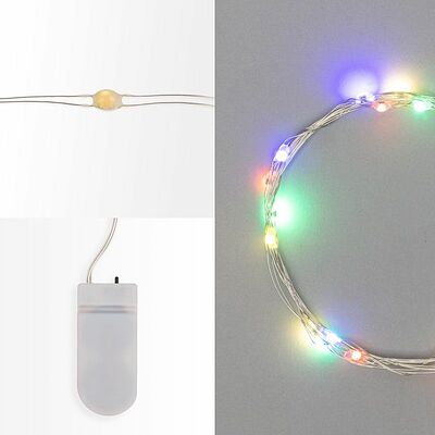 NEON-NIGHT 303-009 Гирлянда светодиодная Роса 2м, 20LED, RGB, IP20, 2хCR2032 в комплекте NEON-NIGHT