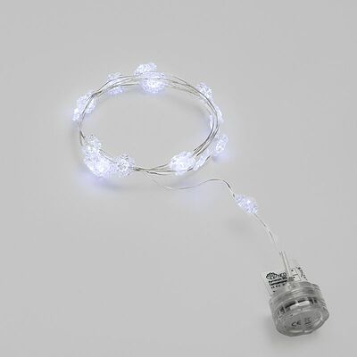 NEON-NIGHT 303-010 Гирлянда светодиодная Снежинки, 2м, 20LED, БЕЛЫЙ, IP20, 2хCR2032 в комплекте NEON-NIGHT