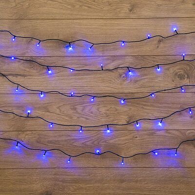 NEON-NIGHT 303-023 Гирлянда Твинкл Лайт 6 м, темно-зеленый ПВХ, 40 LED, цвет: Синий