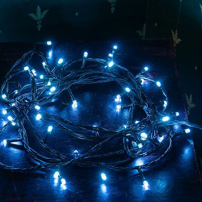 NEON-NIGHT 303-023 Гирлянда Твинкл Лайт 6 м, темно-зеленый ПВХ, 40 LED, цвет: Синий