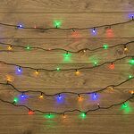 NEON-NIGHT 303-029 Гирлянда Твинкл Лайт 6 м, темно-зеленый ПВХ, 40 LED, цвет мультиколор