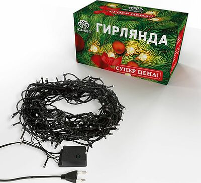 NEON-NIGHT 303-106 Гирлянда светодиодная универсальная 200 LED БЕЛЫЕ 20 метров, с контроллером
