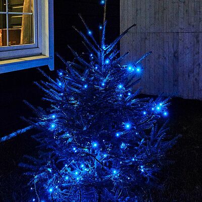 NEON-NIGHT 303-133 Гирлянда Нить управляемая 10м 100 LED СИНИЙ черный ПВХ IP65 свечение с динамикой 230В контроллер в комплекте NEON-NIGHT