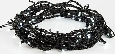 NEON-NIGHT 303-135 Гирлянда Нить управляемая 10м 100 LED БЕЛЫЙ черный ПВХ IP65 свечение с динамикой 230В нужен контроллер 217-204 NEON-NIGHT