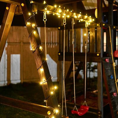 NEON-NIGHT 303-138 Гирлянда Нить управляемая 10м 100 LED ЗОЛОТОЙ черный ПВХ IP65 свечение с динамикой 230В контроллер в комплекте NEON-NIGHT