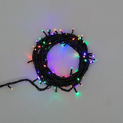 NEON-NIGHT 303-139 Гирлянда Нить управляемая 10м 100 LED МУЛЬТИКОЛОР (RGYB) черный ПВХ IP65 свечение с динамикой 230В нужен контроллер 217-204 NEON-NIGHT