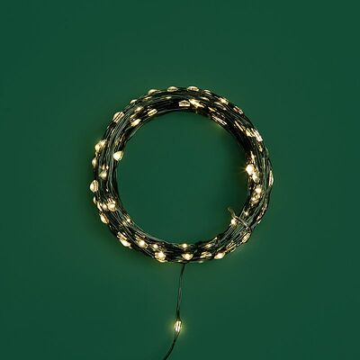 NEON-NIGHT 303-266 Гирлянда светодиодная Роса с контроллером 20м, 200LED, ТЕПЛЫЙ БЕЛЫЙ, IP20, 230В, зеленый провод NEON-NIGHT