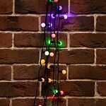 NEON-NIGHT 303-509-6 Гирлянда Мультишарики Ø17,5 мм, 10 м, 80 LED МУЛЬТИ, темно-зеленый ПВХ, IP65, динамика, 230В не соединяется NEON-NIGHT