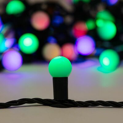 NEON-NIGHT 303-509-6 Гирлянда Мультишарики Ø17,5 мм, 10 м, 80 LED МУЛЬТИ, темно-зеленый ПВХ, IP65, динамика, 230В не соединяется NEON-NIGHT