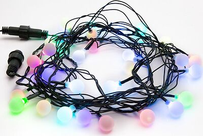 NEON-NIGHT 303-549 Гирлянда Шарики Ø18мм, 5м, темно-зеленый ПВХ, 30 диодов, цвет RGB