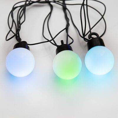 NEON-NIGHT 303-569 Гирлянда Шарики Ø30мм, 5м, темно-зеленый ПВХ, 25 диодов, цвет RGB