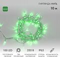 NEON-NIGHT 305-184 Гирлянда светодиодная Нить 10м 100 LED ЗЕЛЕНЫЙ прозрачный ПВХ IP65 постоянное свечение 230В соединяется нужен блок 303-500-1 NEON-NIGHT