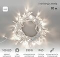 NEON-NIGHT 305-265 Гирлянда светодиодная Нить 10м 100 LED БЕЛЫЙ белый ПВХ IP65 эффект мерцания 230В соединяется нужен блок 303-500-1 NEON-NIGHT