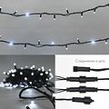 NEON-NIGHT 315-215 Гирлянда светодиодная Нить 10м 200 LED БЕЛЫЙ черный каучук IP67 постоянное свечение 230В соединяется нужен блок 315-000 NEON-NIGHT