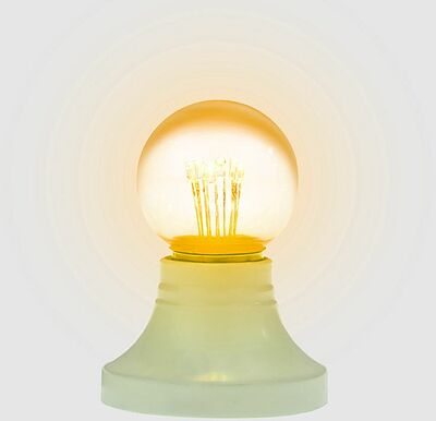 NEON-NIGHT 405-121 Ретро-лампа светодиодная, диаметр 45мм, E27, 6 LED, 2Вт, ЖЕЛТЫЙ, прозрачная колба, 230В NEON-NIGHT