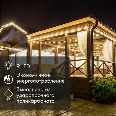 NEON-NIGHT 405-212 Лампа светодиодная, диаметр 50мм, E27, 9 LED, 1Вт, КРАСНЫЙ, прозрачная колба, 230В NEON-NIGHT