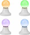 NEON-NIGHT 405-513 Лампа светодиодная, диаметр 45мм, E27, 3 LED, 1Вт, RGB, 230В NEON-NIGHT
