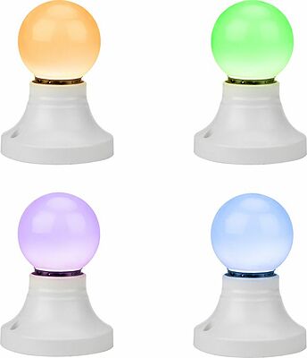 NEON-NIGHT 405-513 Лампа светодиодная, диаметр 45мм, E27, 3 LED, 1Вт, RGB, 230В NEON-NIGHT