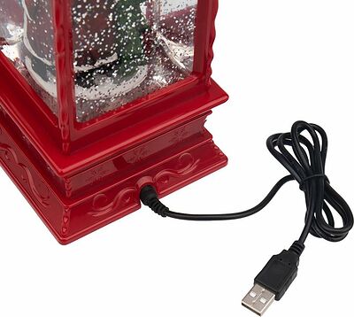 NEON-NIGHT 501-062 Декоративный LED-фонарь с эффектом снегопада и подсветкой Дед Мороз, теплое белое свечение NEON-NIGHT