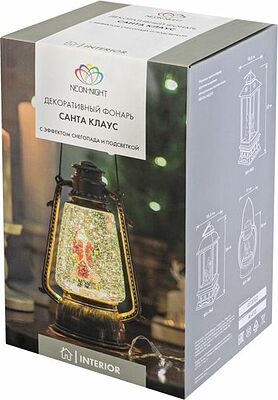 NEON-NIGHT 501-066 Декоративный LED-фонарь с эффектом снегопада и подсветкой Санта-Клаус USB, теплое белое свечение NEON-NIGHT