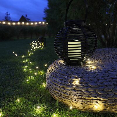 NEON-NIGHT 501-143 Декоративный фонарь на солнечной батарее 20х20х22 см, черный плетеный корпус, теплый белый цвет свечения NEON-NIGHT