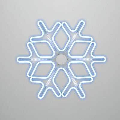 NEON-NIGHT 501-223 Светодиодная фигура из гибкого неона Снежинка с эффектом тающих сосулек 60x60см СИНИЙ/БЕЛЫЙ NEON-NIGHT
