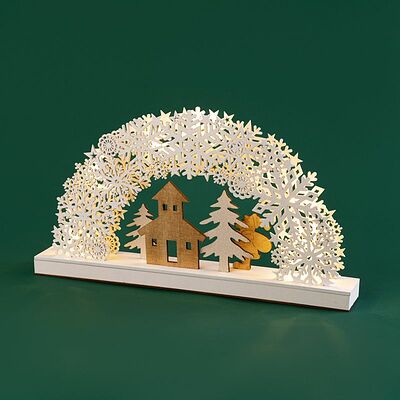 NEON-NIGHT 504-021 Деревянная фигурка с подсветкой Рождественская сказка 44,5x6x24 см