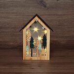 NEON-NIGHT 504-024 Деревянная фигурка с подсветкой Домик в лесу 19х6х26 см