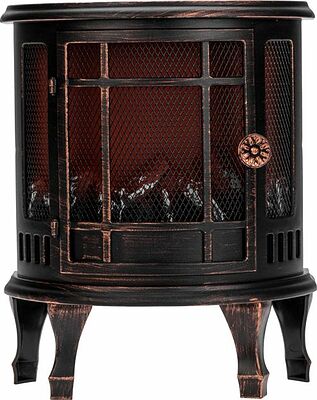 NEON-NIGHT 511-023 Светодиодный камин Винтаж мини с эффектом живого огня 24.8х12.7х30 см, батарейки 3хС (не в комплекте), с USB, бронзовый