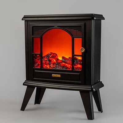 NEON-NIGHT 511-024 Светодиодный камин Гранд Шале с эффектом живого огня 45х18х56см, работает от батареек 3хС (в комплект не входят) или от USB (в комплекте), черный