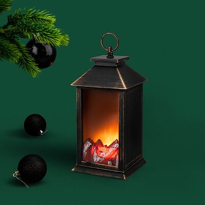 NEON-NIGHT 511-028 Светодиодный камин Рустик с эффектом живого огня 14х14х28 см, питание 3хАА (не в комплекте) NEON-NIGHT
