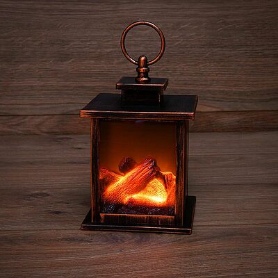 NEON-NIGHT 511-031 Светодиодный камин Кантри с эффектом живого огня 12х12х18,5 см, батарейки 3хАА (не в комплекте)