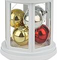 NEON-NIGHT 513-062 Декоративный фонарь с шариками 12х12х20,6 см, белый корпус, теплый белый цвет свечения NEON-NIGHT