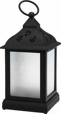 NEON-NIGHT 513-065 Декоративный фонарь 11х11х22,5 см, черный корпус, теплый белый цвет свечения с эффектом мерцания NEON-NIGHT