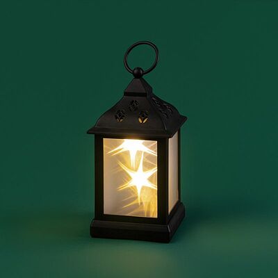 NEON-NIGHT 513-065 Декоративный фонарь 11х11х22,5 см, черный корпус, теплый белый цвет свечения с эффектом мерцания NEON-NIGHT