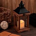 NEON-NIGHT 513-075 Декоративный фонарь со свечкой, корпус из дерева, размер 14х14х35cм, цвет теплый белый NEON-NIGHT 513-075 Декоративный фонарь со свечкой, корпус из дерева, размер 14х14х35cм, цвет теплый белый