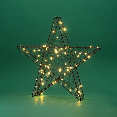 NEON-NIGHT 513-706 Металлическая 3D-фигура Звезда 35см, цвет свечения теплый белый, питание 3хAA (не в комплекте) NEON-NIGHT