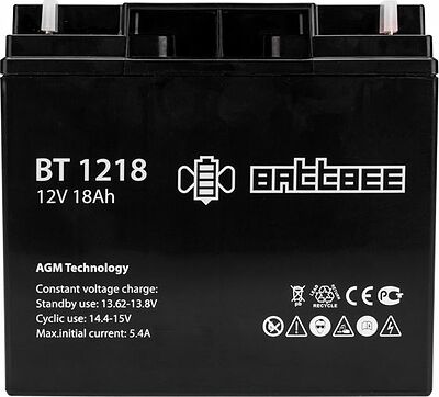 Noname 30-2170-4 Аккумулятор свинцово-кислотный BT 1218, 12В, 18Ач, срок службы 3 года